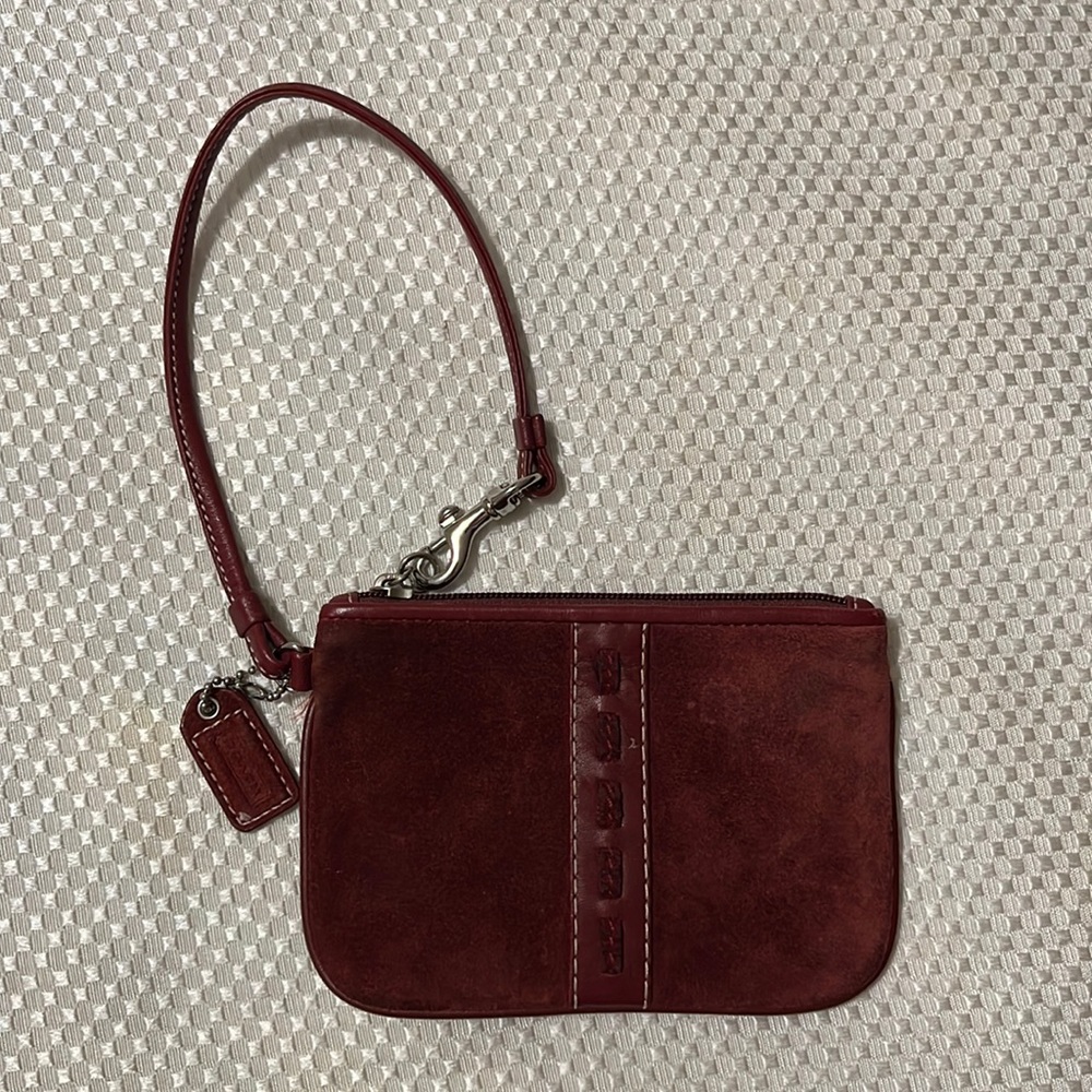 Coach Vintage Suede Wristlet with clasp